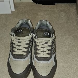 Dior Men's Olive and Beige Sneakers
